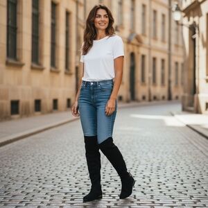Stylish Black Over the Knee Boots